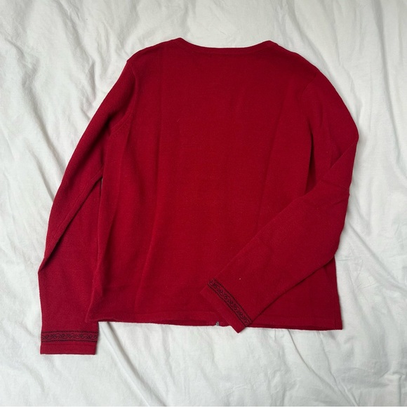 Vintage Northern Reflections Red‎ Zip-Up Cardigan - Picture 5 of 5